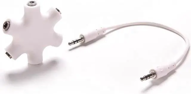 Alt view image 5 of 5 - 1Pcs 3.5mm 6 Way Ports Male to 2 3 4 5 Female Audio Earphone Jack Splitter Adapter HUB 8 inch Cord Cable 1PC