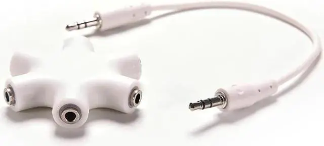 Alt view image 2 of 5 - 1Pcs 3.5mm 6 Way Ports Male to 2 3 4 5 Female Audio Earphone Jack Splitter Adapter HUB 8 inch Cord Cable 1PC