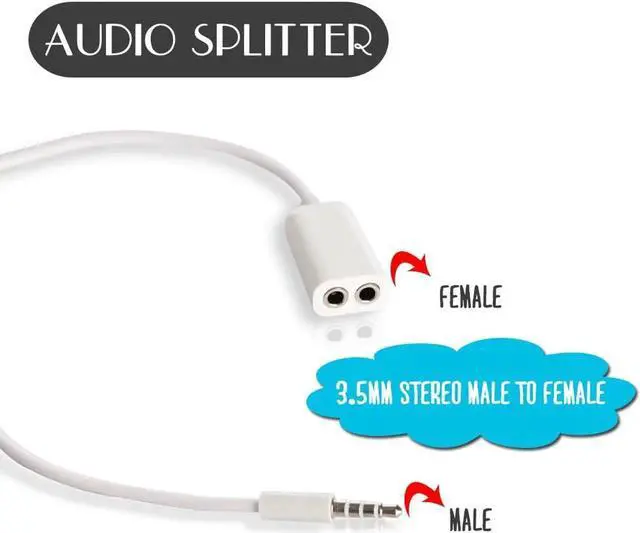 Alt view image 4 of 6 - 1Pcs 1 Male to 2 Female 3.5 Jack Aux Audio Cable Headphone Splitter for iPhone iPad iPod Laptop MP3 Audio Splitter Cable Adapter Jack