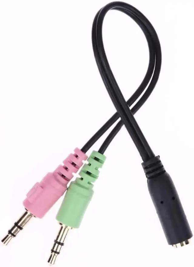 Alt view image 5 of 6 - 5pcs 3.5mm Earphone Adapter Converter Cable Stereo Audio Female to 2 Male Headphone Mic Y Splitter Cable Adapter to PC Adapter