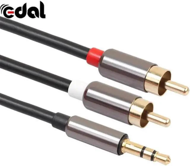 Alt view image 2 of 3 - 1Pcs Professional 3.5 mm to 2 RCA Audio Cable AUX Splitter 3.5mm Stereo Male to Male 2 RCA Adapter Speaker Cable