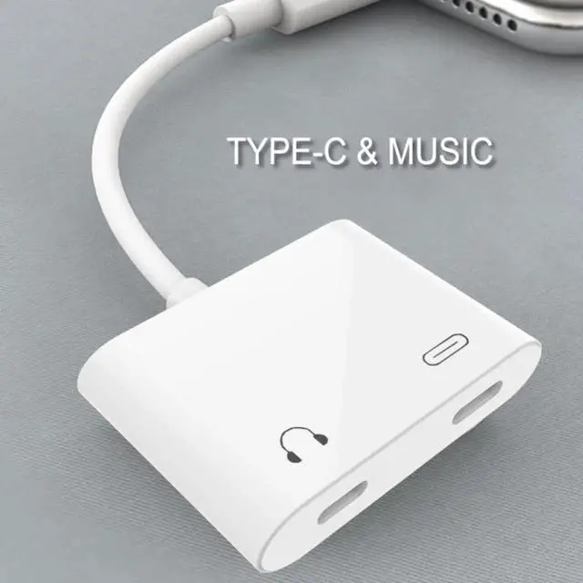Alt view image 5 of 6 - 1Pcs 2 in 1 Dual Type C Jack Adapter PD Fast Charging Charger USB Type C Plug Headphone Earphone Aux Audio Cable Splitter Converter