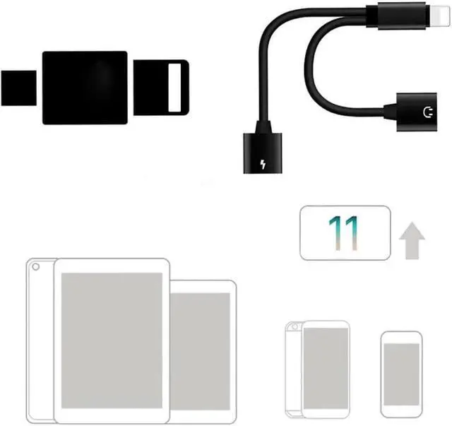 Alt view image 5 of 6 - 1Pcs 2 in 1 Audio Charging Cable for iPhone Splitter Fast Charging Audio Call Converter Extension Cable Adapter Aux Cord