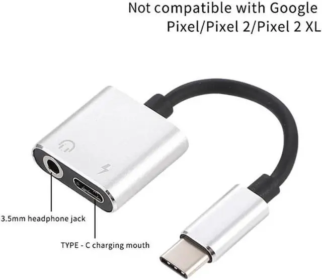 Alt view image 4 of 4 - 1Pcs 2 in 1 Type C Audio Cable Adapter to USB C & 3.5 mm Jack Earphone Audio Cable Adapter Converter for Moto Audio Splitter Adapters