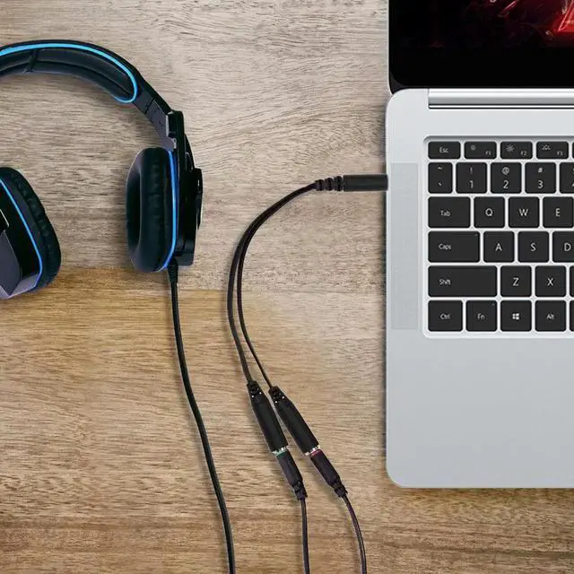 Alt view image 4 of 6 - 2PCS Audio cable 3.5mm Audio Y Splitter Cable Headset Audio Microphone Adapter 2 Female to 1 Male for Phone Tablet PC Laptop