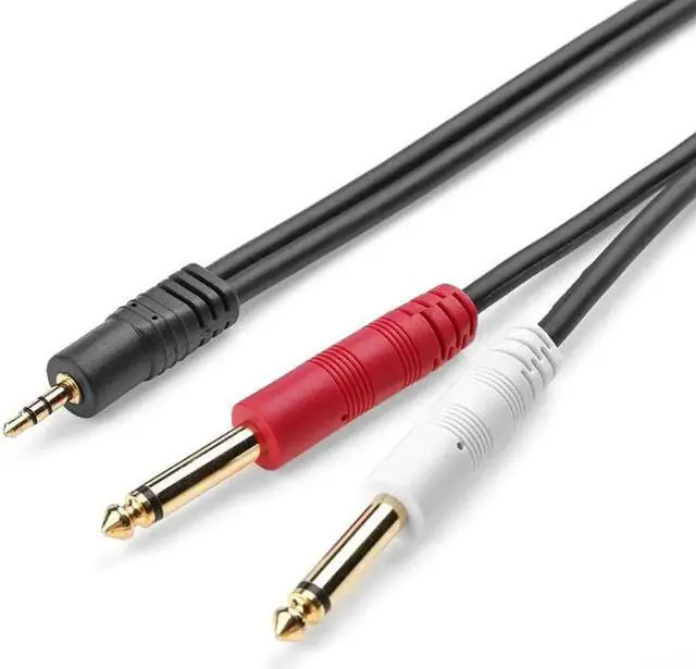 Alt view image 2 of 5 - 1Pcs Gold Plated 3.5mm Jack to Dual 6.35mm Male to Male Splitter Adapter Audio Cable Wire for Mixer Amplifier Speaker Audio Cable 4.92ft