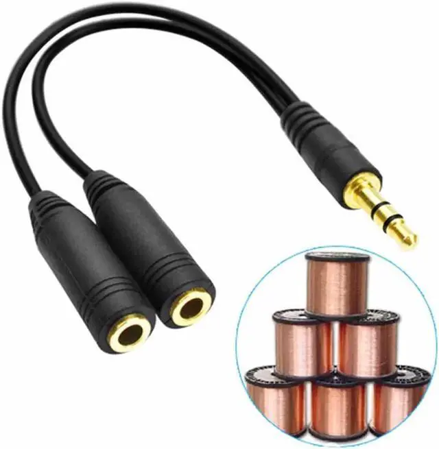 Alt view image 3 of 6 - 1Pcs 3.5mm Stereo Audio Splitter Cable One Male to Two Female Headphone Headset Mic Y Splitter Stereo Audio Adapter Cable