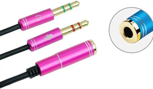 Alt view image 3 of 6 - 1Pcs SIANCS 35cm Earphone Splitter 3.5mm Stereo Audio Male to 2 Female Headset Mic Audio Extension Cable Y Splitter Cable Adapter