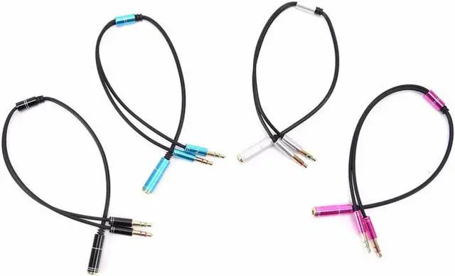 Alt view image 5 of 6 - 1Pcs SIANCS 35cm Earphone Splitter 3.5mm Stereo Audio Male to 2 Female Headset Mic Audio Extension Cable Y Splitter Cable Adapter