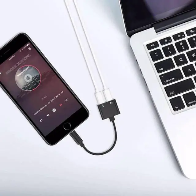 Alt view image 4 of 6 - 1Pcs Audio Cable Charger 2 in 1 Data Cable For Iphone 7 8 Plus X For Lighting To Dual Lighting Earphone Cable Splitter for Ipads