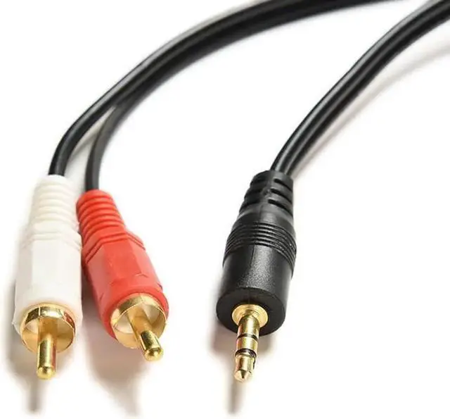 Alt view image 3 of 6 - 1Pcs 1.5m 5 ft Y 3.5mm Audio Jack Plug 1 Male to Male Dual 2 RCA Jack Adapter Cable Stereo PC Audio Splitter