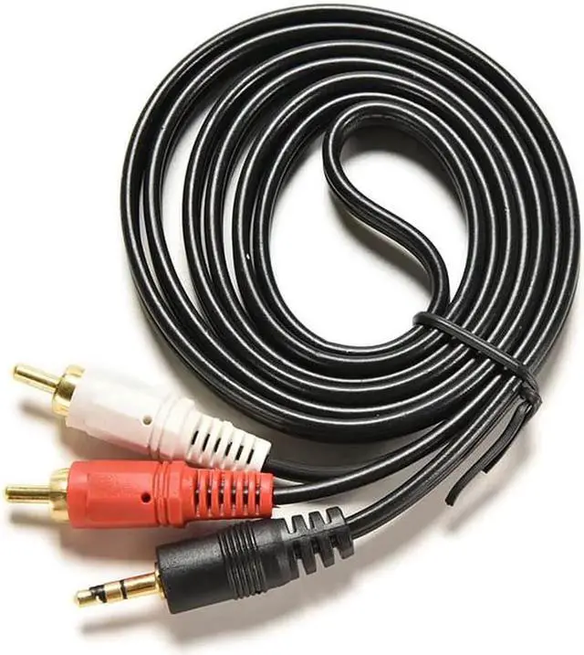 Alt view image 4 of 6 - 1Pcs 1.5m 5 ft Y 3.5mm Audio Jack Plug 1 Male to Male Dual 2 RCA Jack Adapter Cable Stereo PC Audio Splitter
