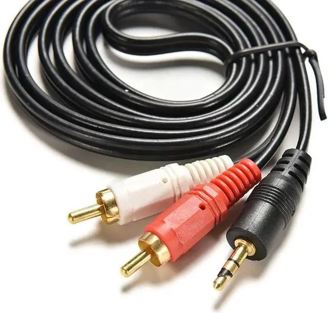 Alt view image 2 of 6 - 1Pcs 1.5m 5 ft Y 3.5mm Audio Jack Plug 1 Male to Male Dual 2 RCA Jack Adapter Cable Stereo PC Audio Splitter