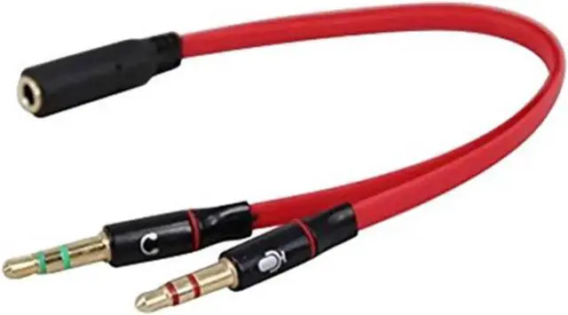 Alt view image 2 of 6 - 1Pcs 3.5mm Stereo Audio Y Splitter 2 Jack Male to 1 Female Headphone Mic Audio Adapter Extension Cable for Computer Headset Phone --black
