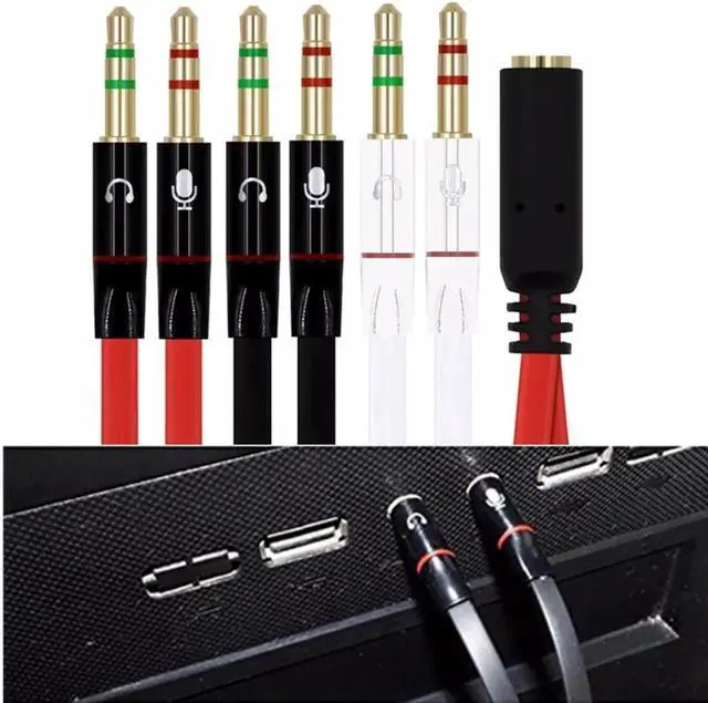 Alt view image 5 of 6 - 1Pcs 3.5mm Stereo Audio Y Splitter 2 Jack Male to 1 Female Headphone Mic Audio Adapter Extension Cable for Computer Headset Phone --black