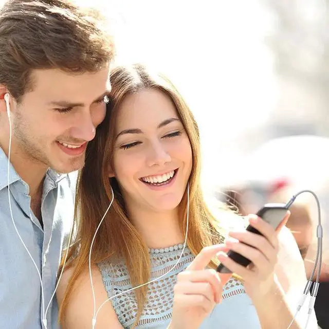 Alt view image 4 of 7 - 1Pcs Headphone Splitter Audio Cable 3.5mm Male to 2Female Audio Splitter Cord Nylon Braided Stereo Y Splitter for iPhone, Samsu