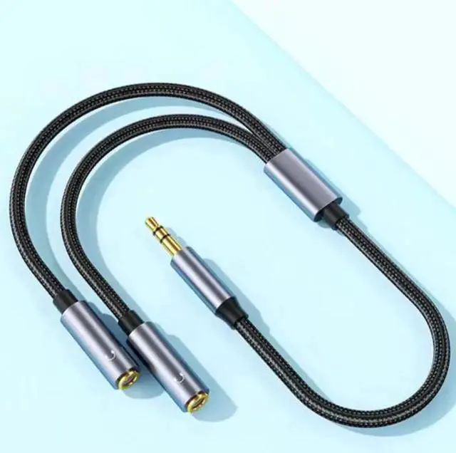 Alt view image 6 of 7 - 1Pcs Headphone Splitter Audio Cable 3.5mm Male to 2Female Audio Splitter Cord Nylon Braided Stereo Y Splitter for iPhone, Samsu