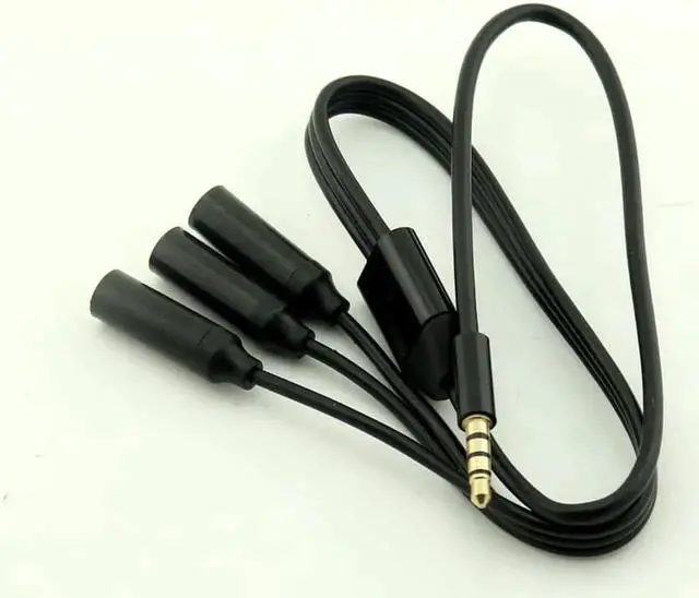 Alt view image 2 of 6 - 1Pcs 3.5mm TRRS 4 Pole Male Plug to 3x 1/8" 3.5mm Stereo 4 Pole Female Audio Splitter Adapter Cord Cable 50cm