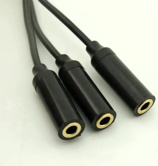 Alt view image 4 of 6 - 1Pcs 3.5mm TRRS 4 Pole Male Plug to 3x 1/8" 3.5mm Stereo 4 Pole Female Audio Splitter Adapter Cord Cable 50cm