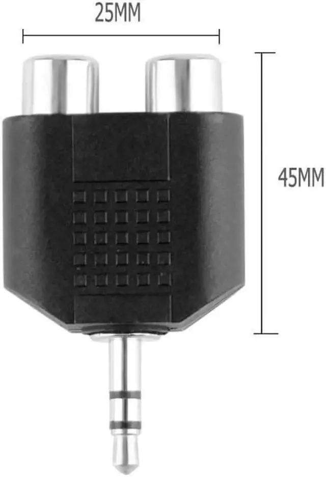 Alt view image 4 of 5 - 2Pcs 3.5mm Male to 2 RCA Female 3.5mm Jack 1/8" TRS Y Splitter 2RCA Stereo Adapter Converter Audio Cable Connector