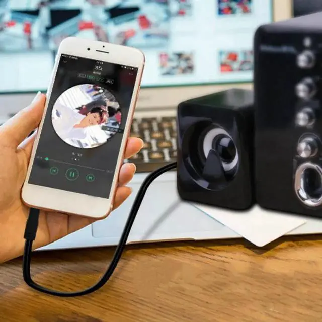 Alt view image 6 of 6 - 1Pcs 3.5mm to 2 RCA Audio Cable Male to Male AUX Auxiliary Headphone Jack Plug Y Adapter Splitter Converter to Left/Right Stereo 2RCA