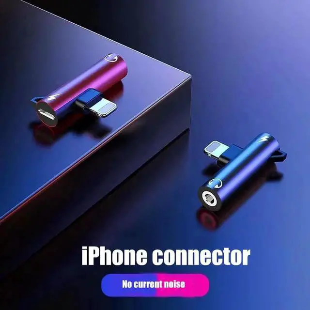 Alt view image 4 of 6 - 1Pcs 2 in 1 Audio Headphone Charging Dual Adapter Splitter For iPhone XR XS X 7 8 Plus For 3.5mm Jack to Earphone AUX Cable Connector