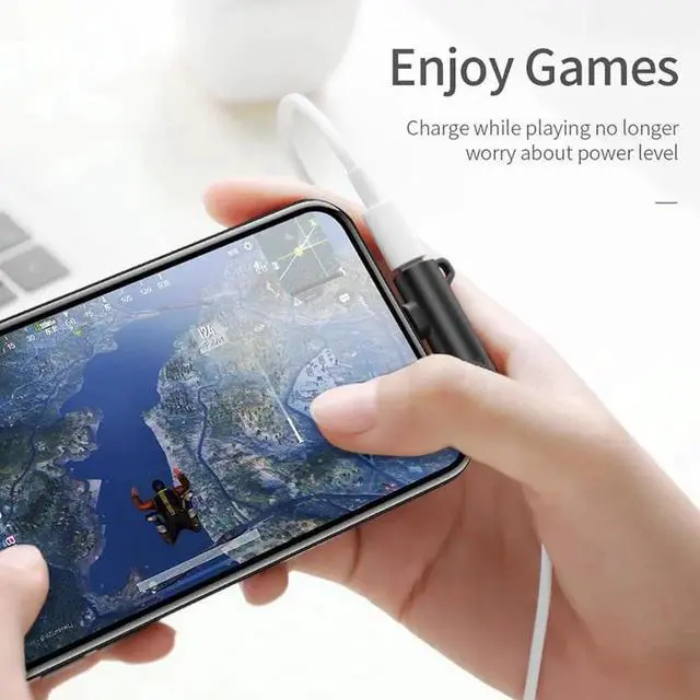 Alt view image 2 of 6 - 1Pcs 2 in 1 Audio Headphone Charging Dual Adapter Splitter For iPhone XR XS X 7 8 Plus For 3.5mm Jack to Earphone AUX Cable Connector