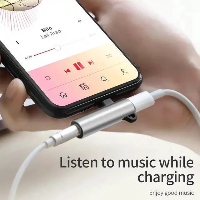 Alt view image 6 of 6 - 1Pcs 2 in 1 Audio Headphone Charging Dual Adapter Splitter For iPhone XR XS X 7 8 Plus For 3.5mm Jack to Earphone AUX Cable Connector