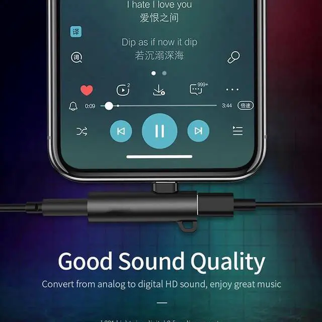 Alt view image 5 of 6 - 1Pcs 2 in 1 Audio Headphone Charging Dual Adapter Splitter For iPhone XR XS X 7 8 Plus For 3.5mm Jack to Earphone AUX Cable Connector