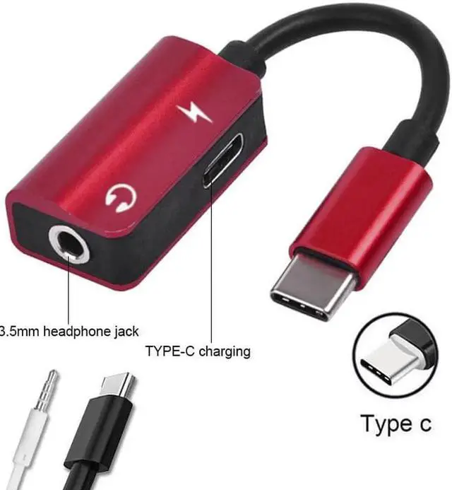 Alt view image 5 of 6 - 1Pcs 2 In 1 Type C Audio Cable Adapter USB C to 3.5mm jack AUX Audio Splitter Converter Earphone Adapter for Samsung S9 Huawei Mate20