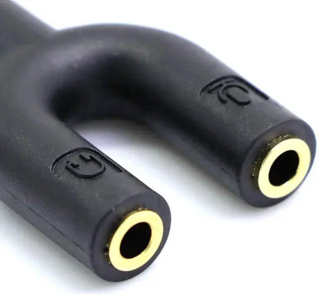 Alt view image 3 of 6 - 1Pcs Headphone Microphone Splitter 3.5mm Audio Splitter U Jack to Headphone Microphone 2 Way U Splitter Converter Adaptor