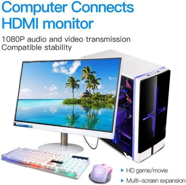 Alt view image 6 of 6 - 1Pcs DisplayPort Large DP Male to HDMI 2Kx4K Adapter Converter Splitter for HDTV Monitor Projector Audio Video HDMI Cables