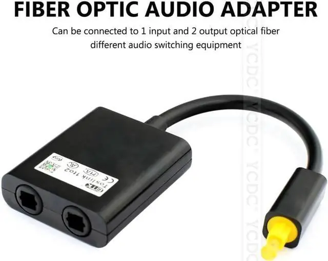 Alt view image 5 of 6 - 1Pcs YCDC 1to2 SPDIF/Toslink Digital Optical Audio Splitter Toslink Switcher Adapter SPDIF Optical Cable Switch Splitter Hub