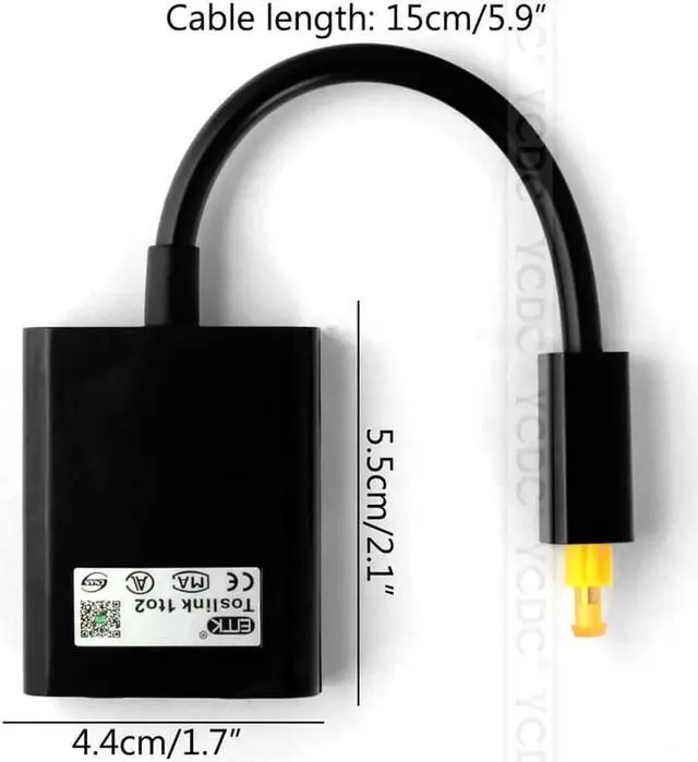 Alt view image 2 of 6 - 1Pcs YCDC 1to2 SPDIF/Toslink Digital Optical Audio Splitter Toslink Switcher Adapter SPDIF Optical Cable Switch Splitter Hub