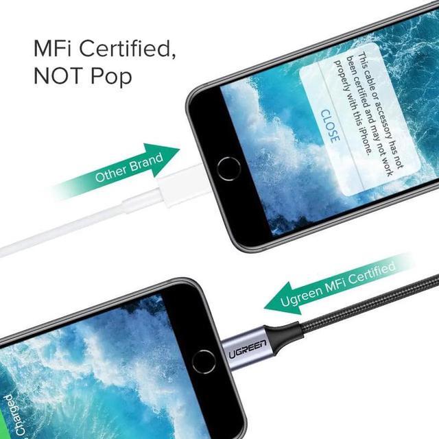 Alt view image 3 of 6 - 1Pcs Ugreen MFi Lightning to 3.5mm Jack AUX Cable for iPhone 7 8 plus XR Xs MAX 3.5mm Lightning 3.5 Headphones Audio Adapter Splitter