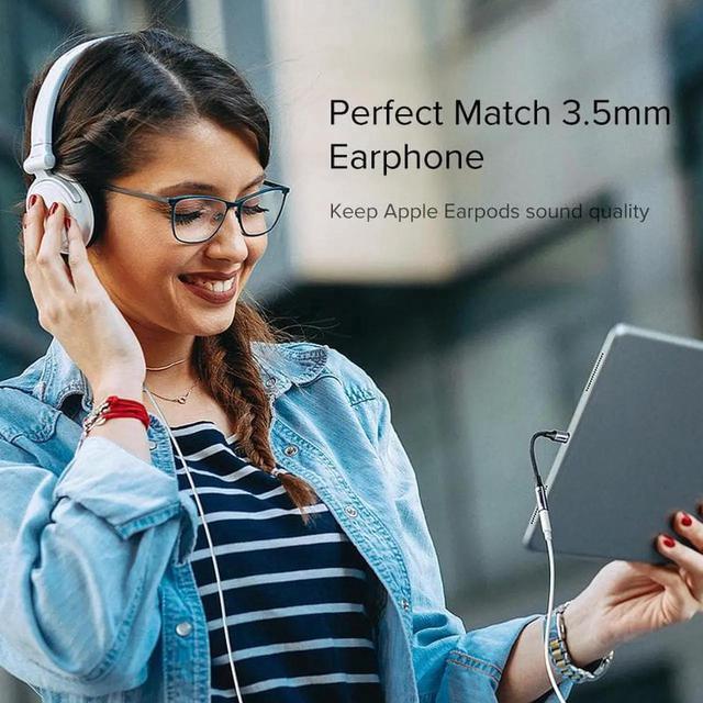 Alt view image 2 of 6 - 1Pcs Ugreen MFi Lightning to 3.5mm Jack AUX Cable for iPhone 7 8 plus XR Xs MAX 3.5mm Lightning 3.5 Headphones Audio Adapter Splitter