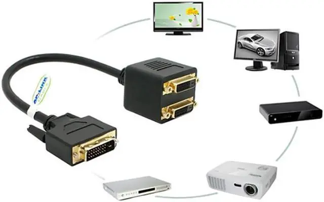 Main image of 1Pcs Adaptor DVI D Male to Dual 2 DVI I Female Video Y Splitter Cable Adapter Great Deals 15