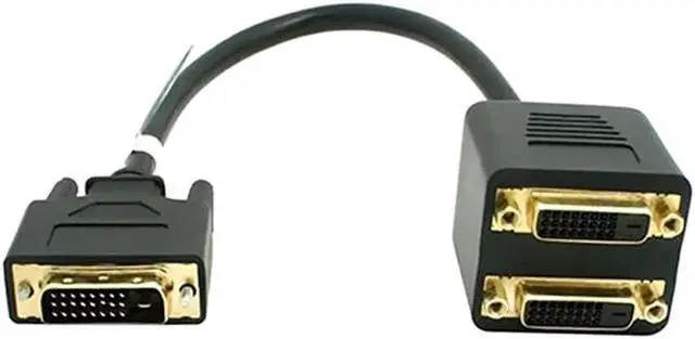Alt view image 2 of 3 - 1Pcs Adaptor DVI D Male to Dual 2 DVI I Female Video Y Splitter Cable Adapter Great Deals 15