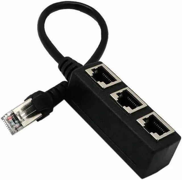 Alt view image 2 of 5 - 1Pcs Exquisitely Designed Durable 1 To 3 Port Ethernet Switch RJ45 Y Splitter Adapter Cable for CAT 5/CAT 6 LAN