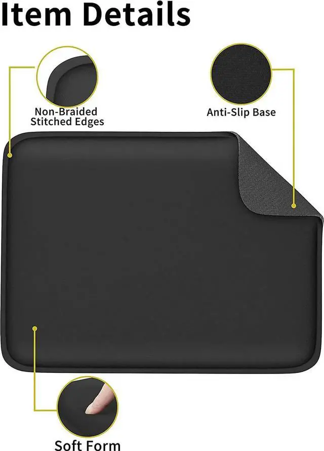 Alt view image 3 of 7 - Small Mouse Pad, Thick Cushioned Mousepad, Wrist Rest Support for Pain Relieving, Made of Soft Comfortable Foam, Ergonomic Mouse Mat with Non-Slip Rubber Base, 7 x 8.5 Inches, Black