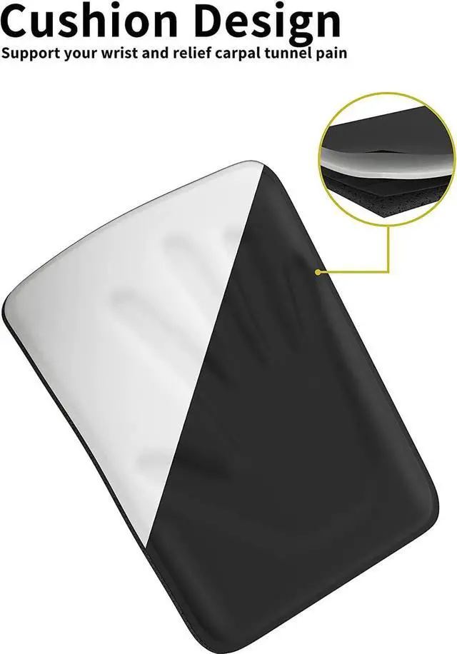 Alt view image 5 of 7 - Small Mouse Pad, Thick Cushioned Mousepad, Wrist Rest Support for Pain Relieving, Made of Soft Comfortable Foam, Ergonomic Mouse Mat with Non-Slip Rubber Base, 7 x 8.5 Inches, Black