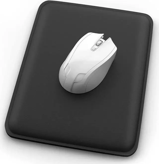 Main image of Small Mouse Pad, Thick Cushioned Mousepad, Wrist Rest Support for Pain Relieving, Made of Soft Comfortable Foam, Ergonomic Mouse Mat with Non-Slip Rubber Base, 7 x 8.5 Inches, Black