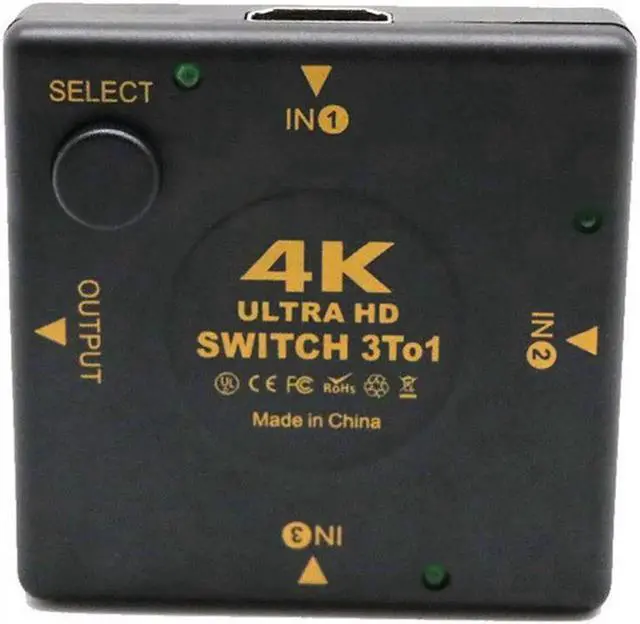 Alt view image 6 of 6 - 1Pcs 4K HDMI Switch Box Selector 3 In 1 Out kvm Audio Extractor Hub Splitter Switcher