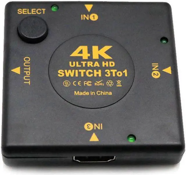 Main image of 1Pcs 4K HDMI Switch Box Selector 3 In 1 Out kvm Audio Extractor Hub Splitter Switcher