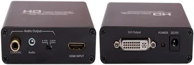Alt view image 4 of 6 - 1Pcs HDMI to DVI audio video converter splitter HDMI in DVI out with power adapter HDMI TO DVI+3.5mm AUDIO Converter