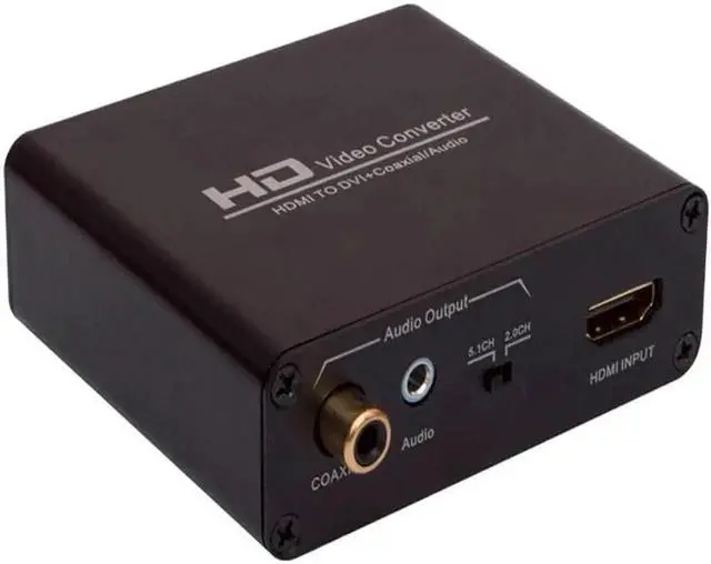 Alt view image 3 of 6 - 1Pcs HDMI to DVI audio video converter splitter HDMI in DVI out with power adapter HDMI TO DVI+3.5mm AUDIO Converter