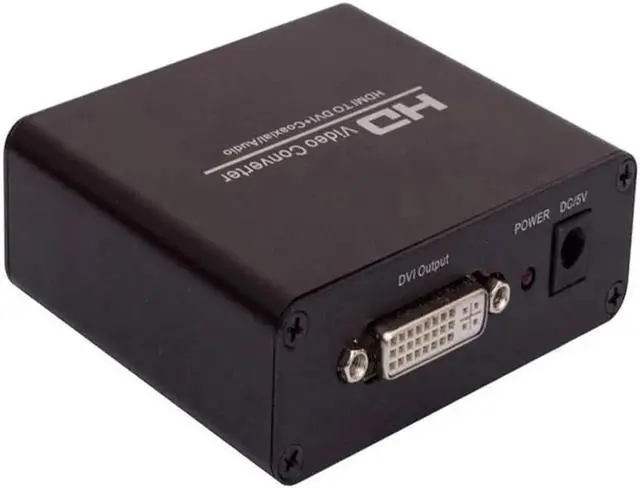 Alt view image 2 of 6 - 1Pcs HDMI to DVI audio video converter splitter HDMI in DVI out with power adapter HDMI TO DVI+3.5mm AUDIO Converter