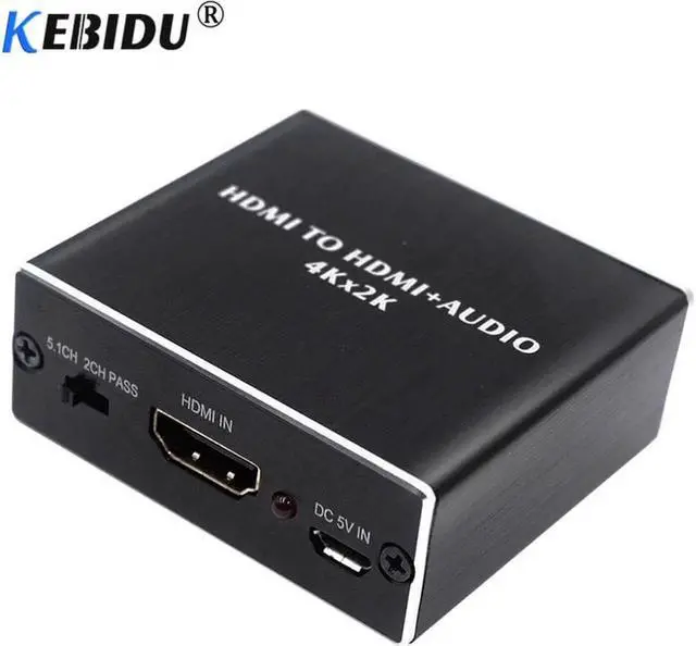 Alt view image 4 of 6 - 1Pcs HDMI Audio Extractor HDMI to HDMI with Optical TOSLINK SPDIF + 3.5mm Stereo Extractor Converter Audio Splitter Adapter
