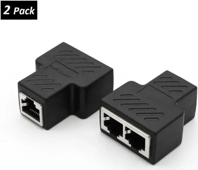 Main image of 2PCS RJ45 Splitter Connectors 1 to 2 Port Female CAT 5/CAT 6 LAN Ethernet Socket Connector Adapter for Computer Laptop PC