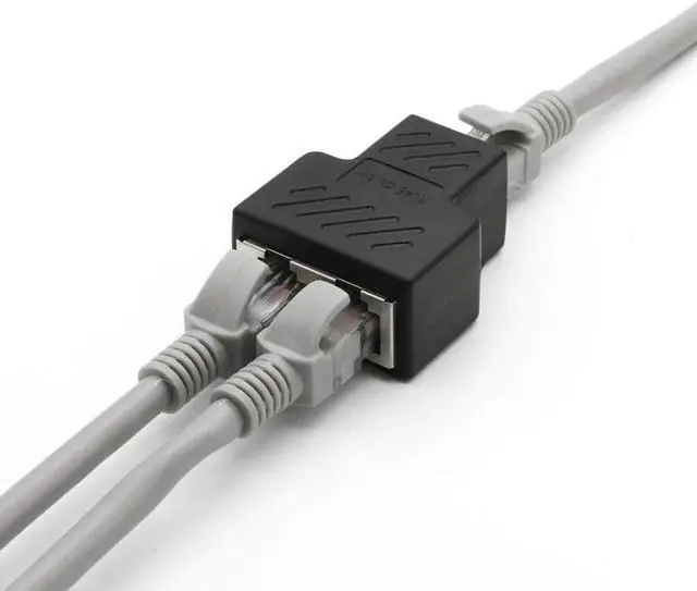 Alt view image 3 of 4 - 2PCS RJ45 Splitter Connectors 1 to 2 Port Female CAT 5/CAT 6 LAN Ethernet Socket Connector Adapter for Computer Laptop PC